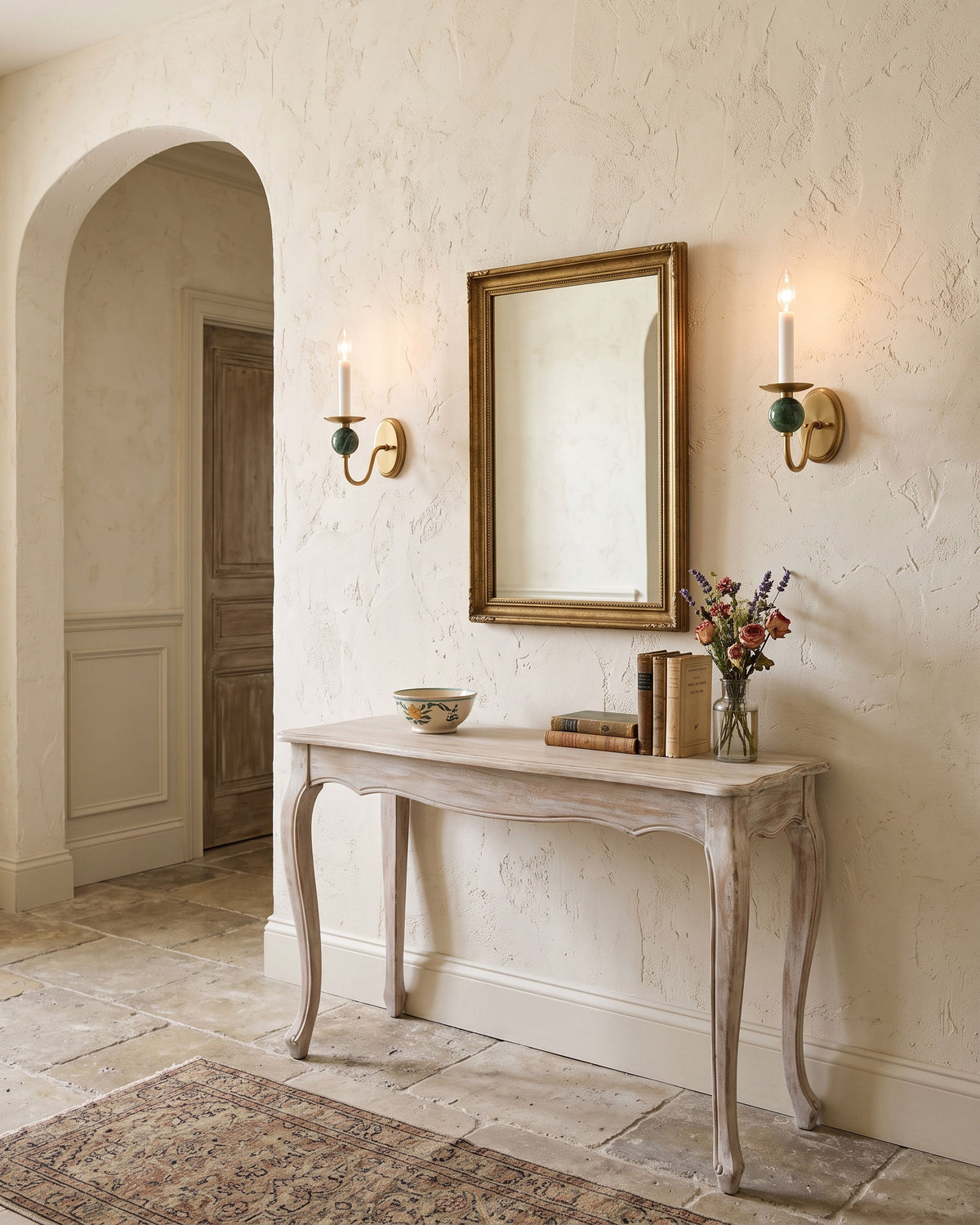 Jovie Marble Wall Sconce copper arm detail