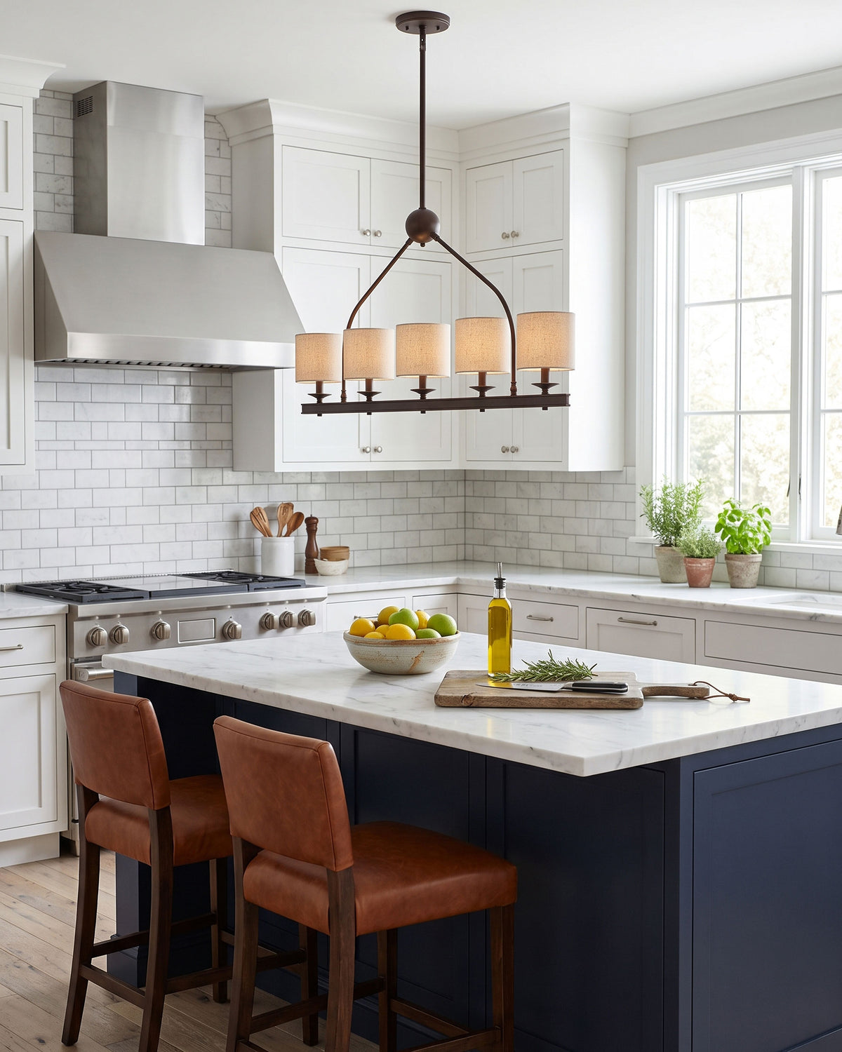 Kendrick 5-Light Linear Chandelier finish options